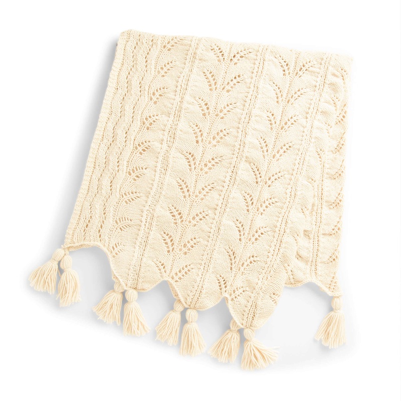 Red Heart Knit Hawaiian Lacy Fern Throw
