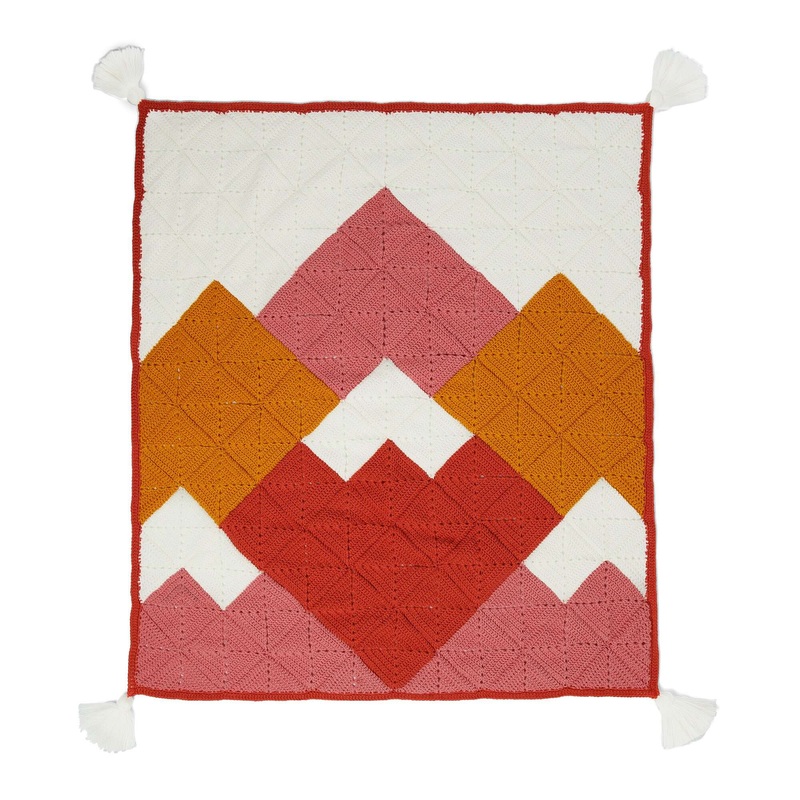 Red Heart Mountain Range Crochet Quilt