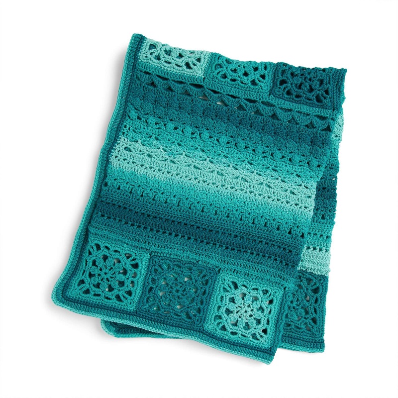 Red Heart Ombre Motif Sampler Crochet Blanket