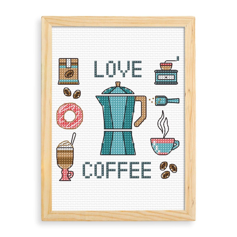 Anchor Embroidery Love Coffee Cross Stitch Design