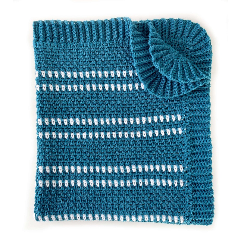 Red Heart Modern Moss Stitch Crochet Baby Blanket