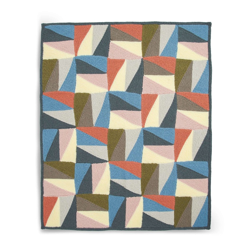 Red Heart Soft Focus Graphic Knit Blanket