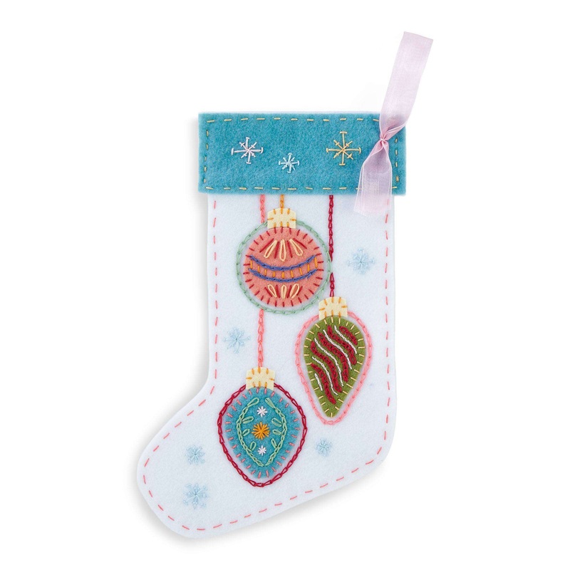 Anchor Embroidery Holiday Baubles Stocking