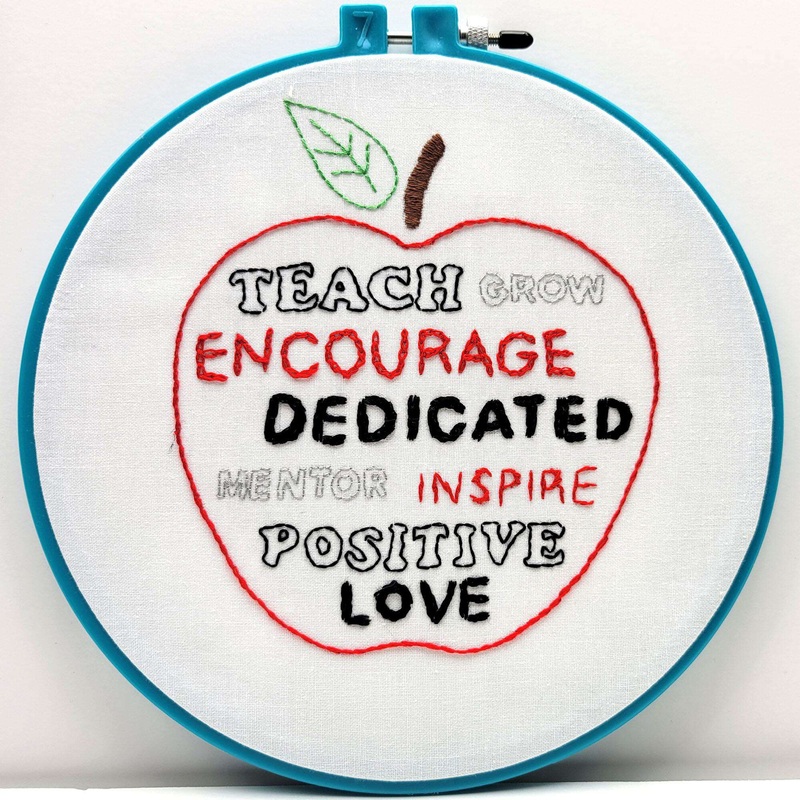 Anchor Teacher’s Apple Hand Embroidery