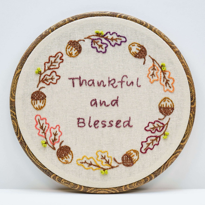 Anchor Thankful Hand Embroidery Design