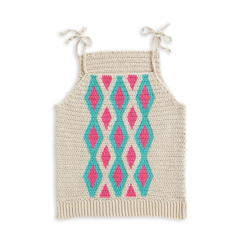 Bernat Argyle Intarsia Crochet Top