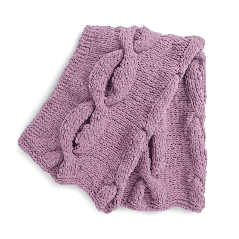 Bernat Bulky Cable Knit Blanket