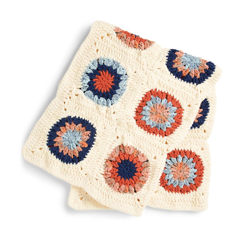 Bernat Bullseye Motif Crochet Blanket