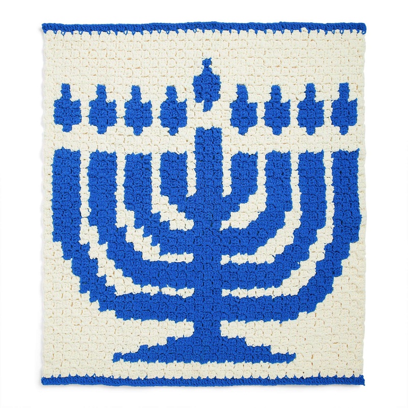 Bernat C2C Crochet Menorah Blanket