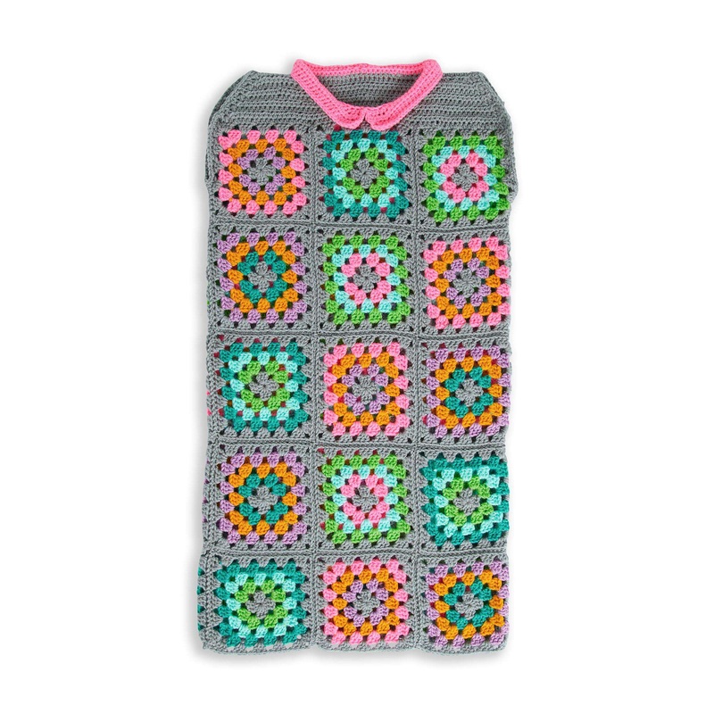 Red Heart Crochet Granny Square Dress