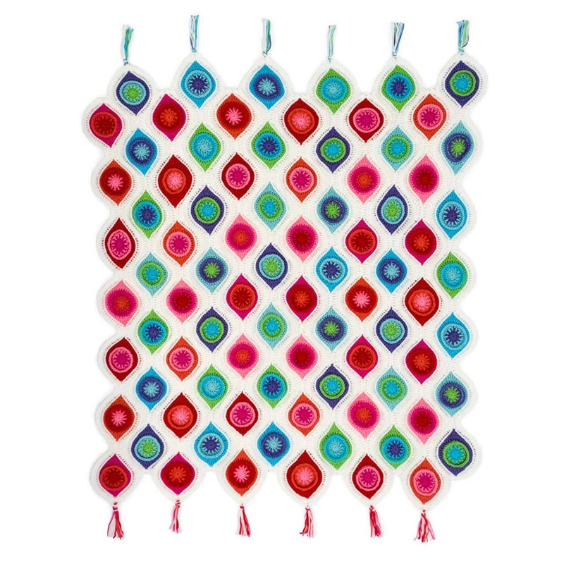 Red Heart Crochet Retro Ornament Throw