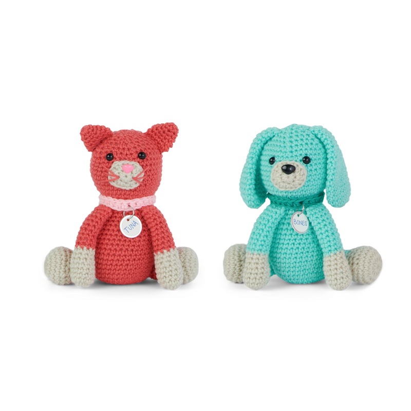 Red Heart Crochet Tuna & Bones Toy Duo