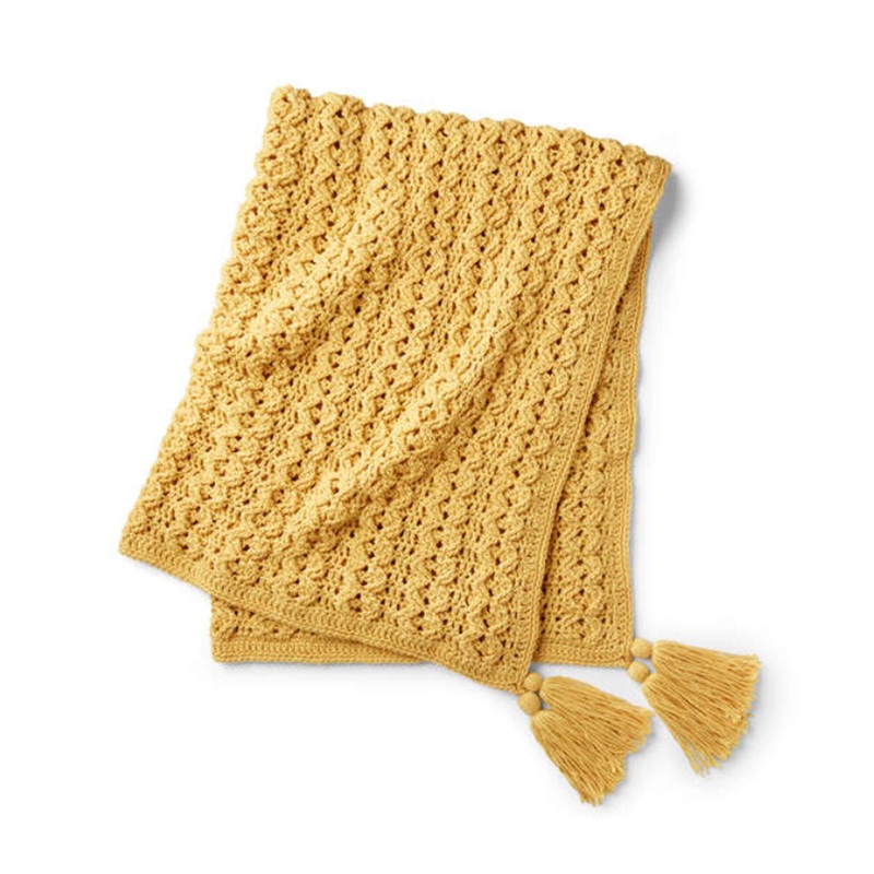 Red Heart Golden Waves Throw|Single Size