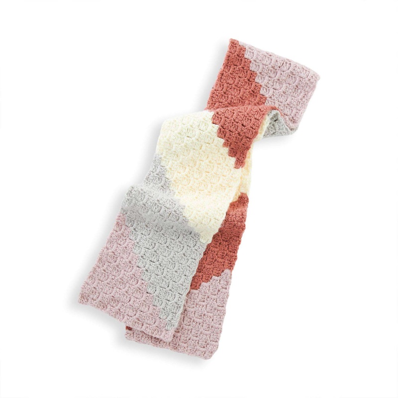 Red Heart On the Bias Crochet Scarf