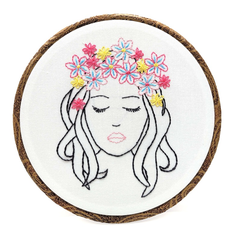 Anchor Flower Girl Hand Embroidery