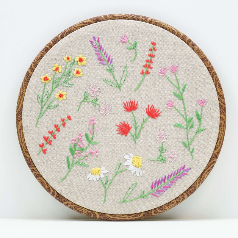 Anchor Scattered Flowers Embroidery Design