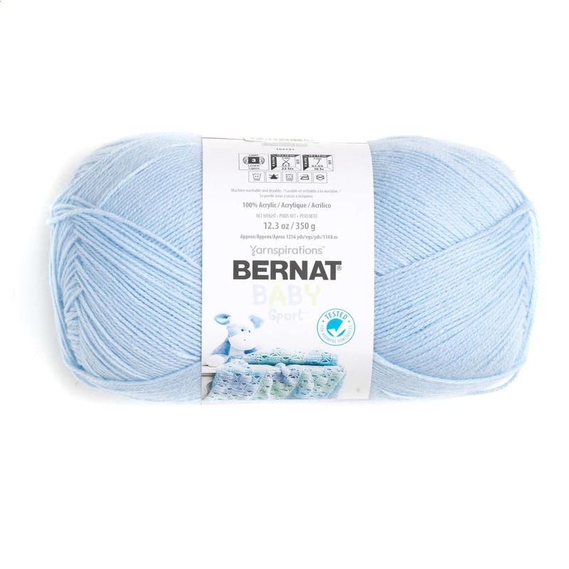 Bernat Baby Sport Yarn|Baby White|Baby Taupe|Baby Gray|Baby Blue|Baby Green|Baby Pink|Peach Blossom|Baby Yellow|Cloudburst|Lavender|Baby Baby|Tiny Tulips|Funny Print
