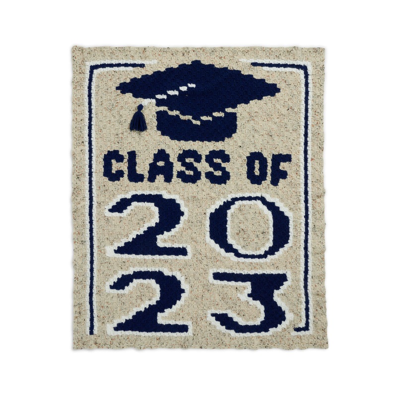 Red Heart C2C Graduation 2023 Crochet Blanket