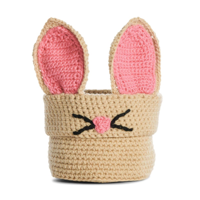 Red Heart Crochet Bunny Basket