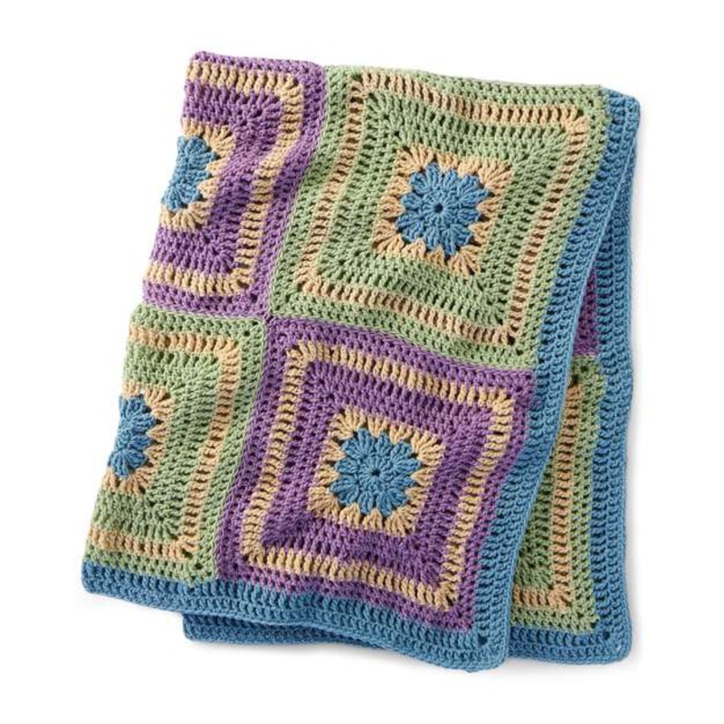 Red Heart Easy Squares Throw|Single Size