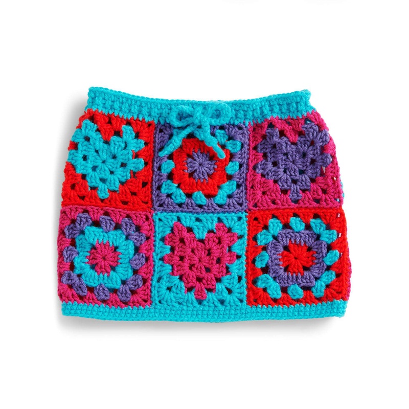 Red Heart Girls Crochet Granny Skirt