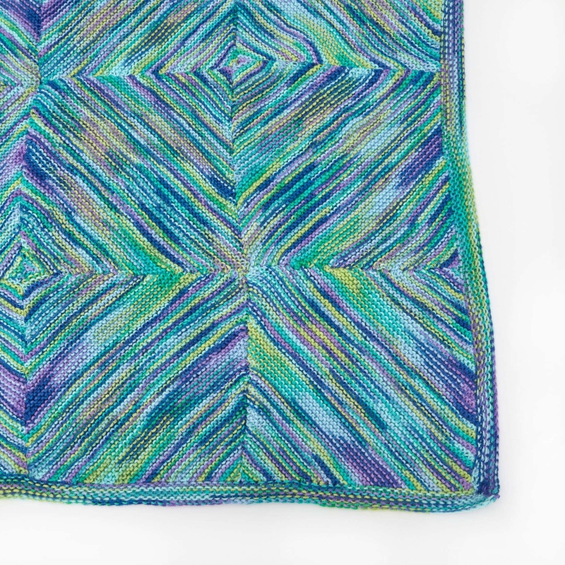 Red Heart Knit Diagonal Squares Throw