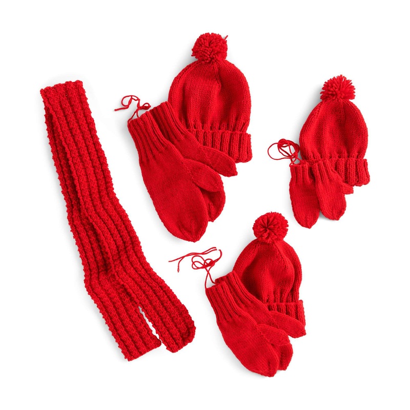 Red Heart Susan’s Knit Family Winter Sets