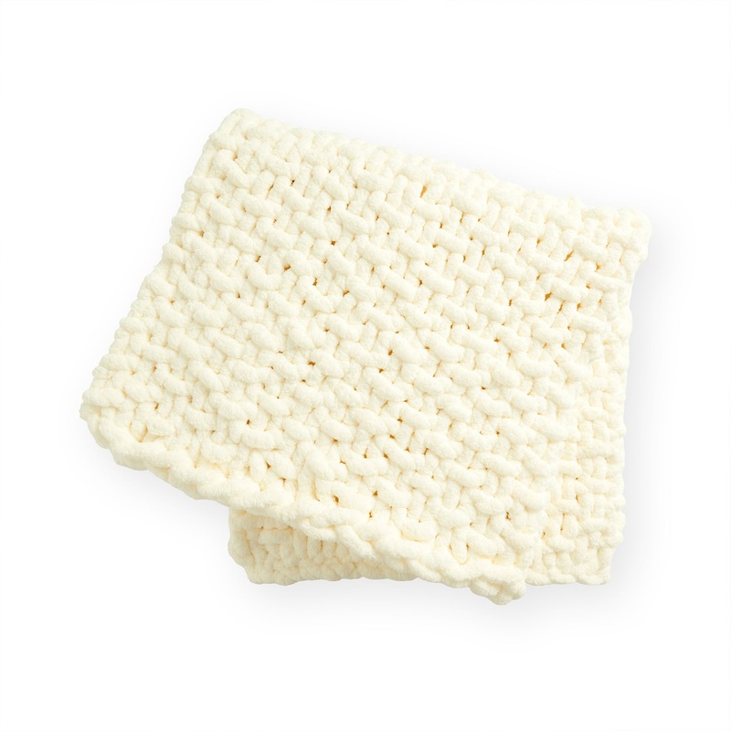 Bernat Bigger Seed Stitch Table Knit Blanket
