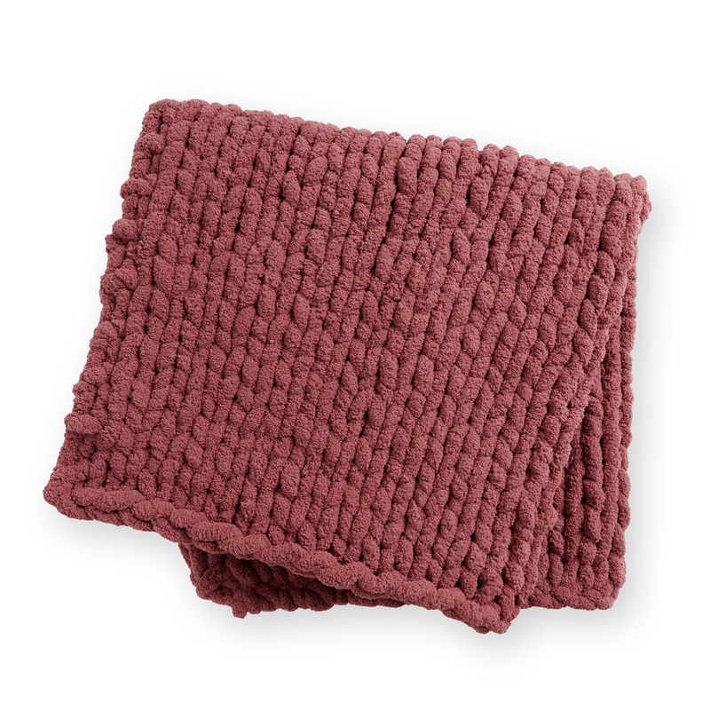 Bernat Bigger Stocking Stitch Table Knit Blanket
