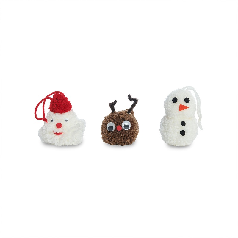 Red Heart Craft No Needle Pompom Ornaments