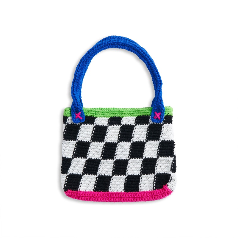 Red Heart Fun to Make Crochet Checkered Tote