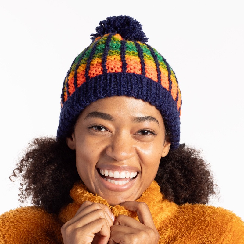 Red Heart Knit Between the Lines Hat