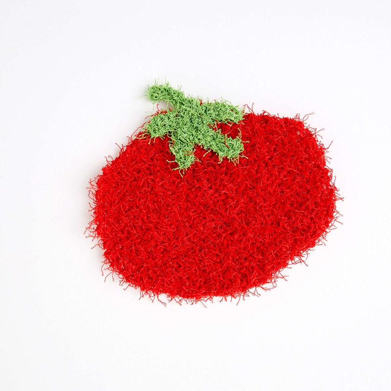 Red Heart Knit Tomato Scrubby|Single Size