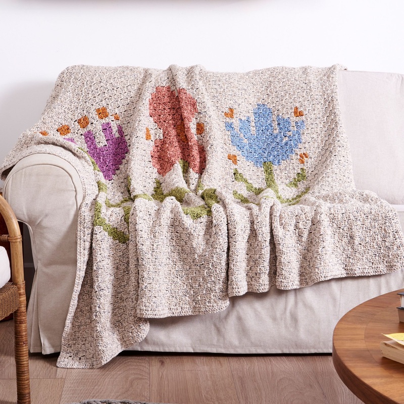 Bernat Big Florals Crochet Blanket