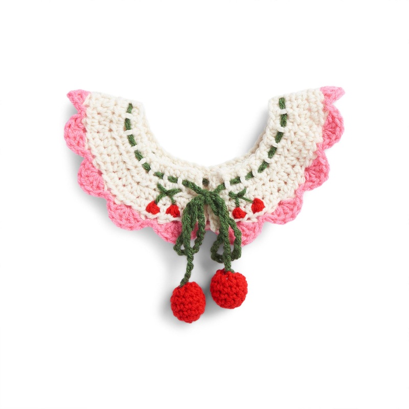 Red Heart Cheery Cherry Crochet Collar