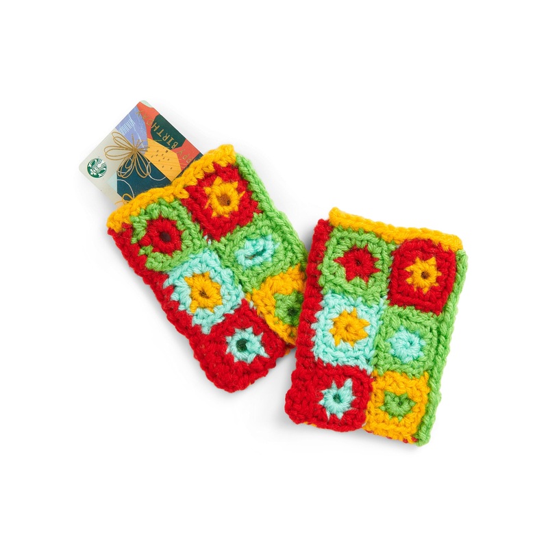 Red Heart Crochet Granny Gift Card Sleeve