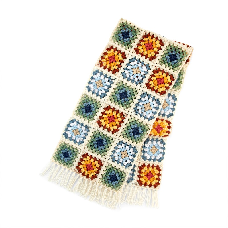 Red Heart Crochet Grannys Hug Scarf