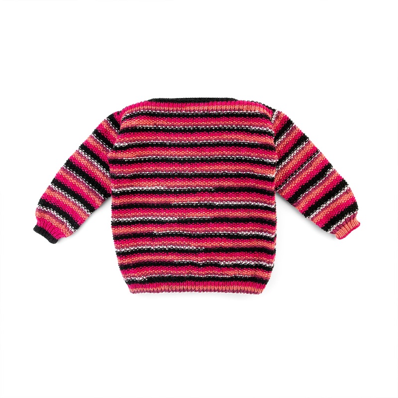 Red Heart Easy Stripes Knit Sweater