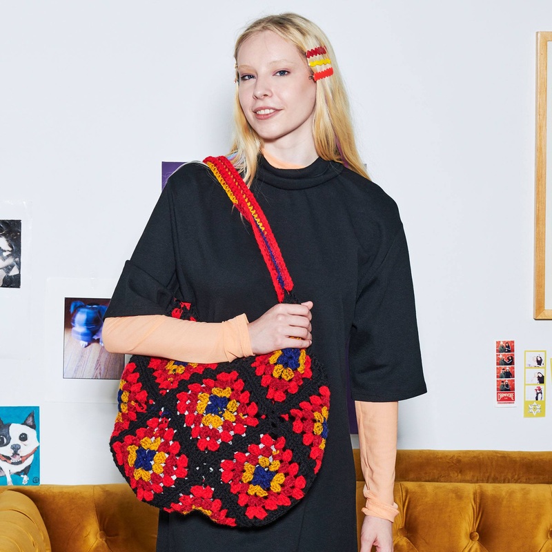 Red Heart In the Bag Granny Crochet Tote