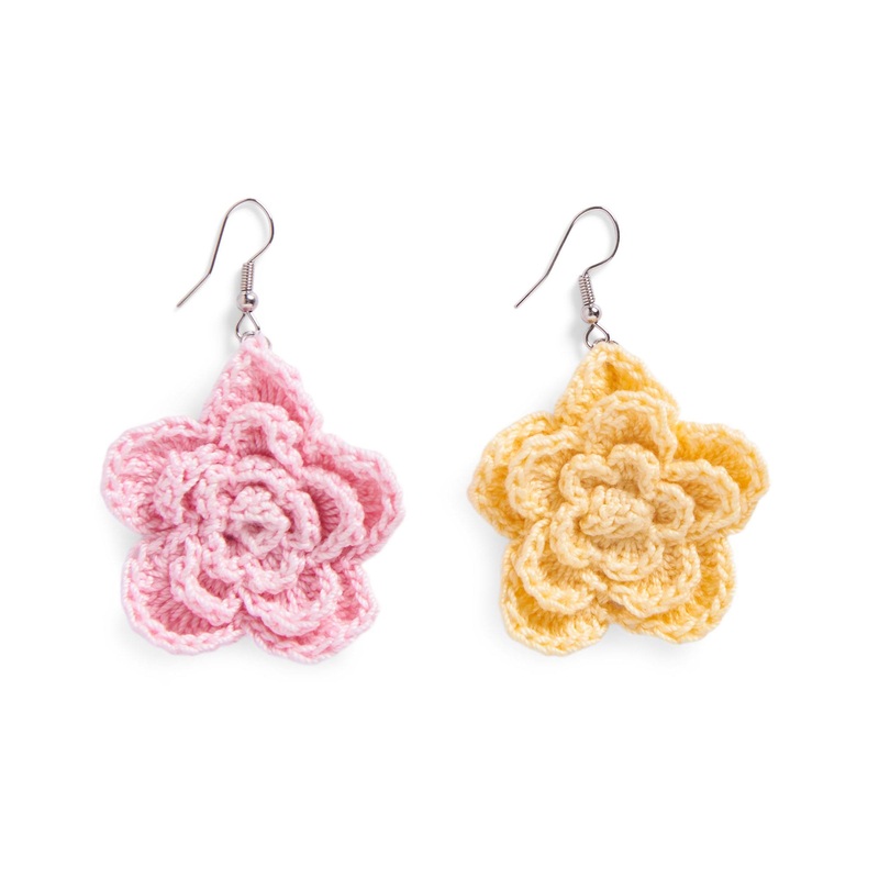 Aunt Lydias Crochet Rose Earrings