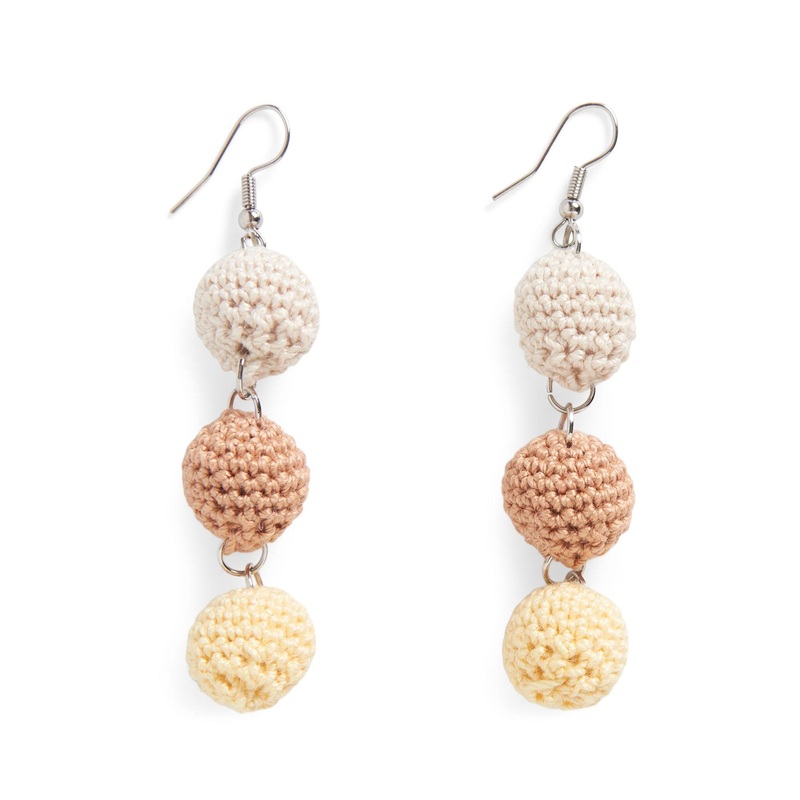 Aunt Lydias Crochet Three Sphere Earrings