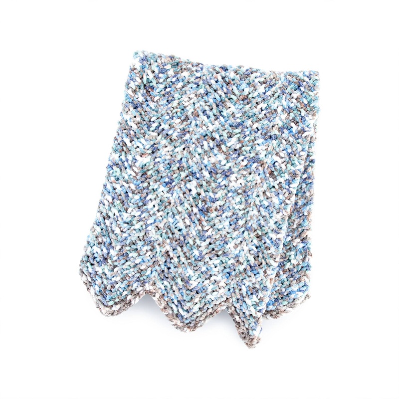 Bernat Calico Stripes Knit Blanket