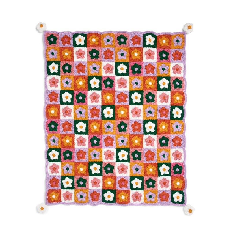 Red Heart Field of Daisies Crochet Blanket
