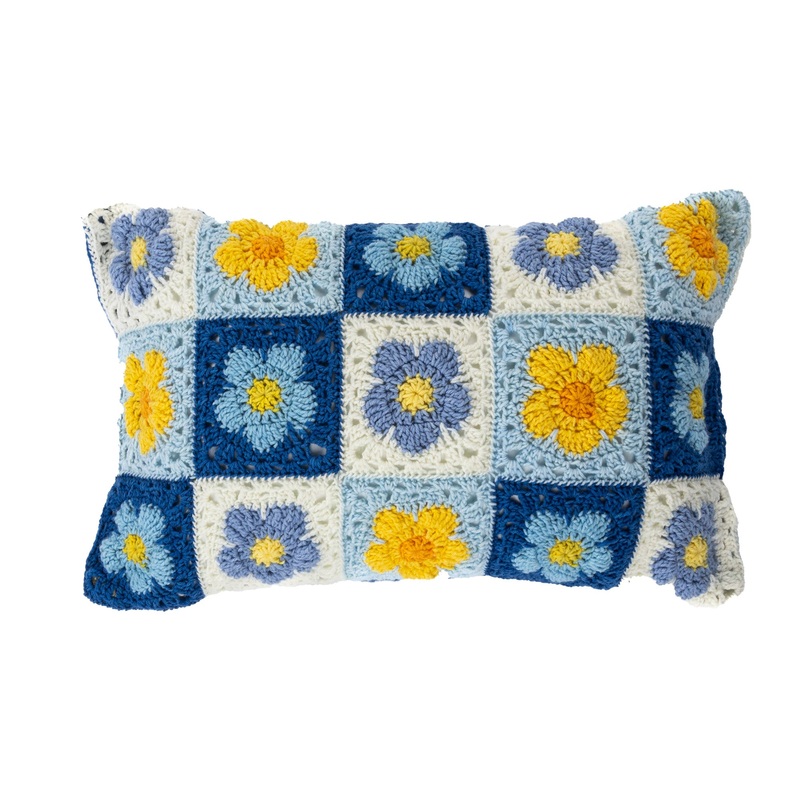 Red Heart Crochet Bluebell MeadowPillow