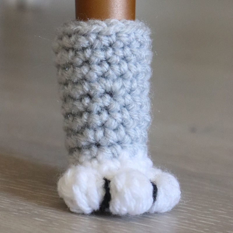Red Heart Crochet Cat Paw Chair Socks