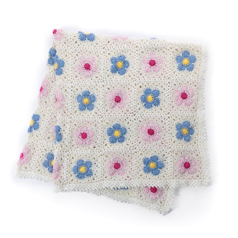 Red Heart Crochet Filigree Flowers Blanket
