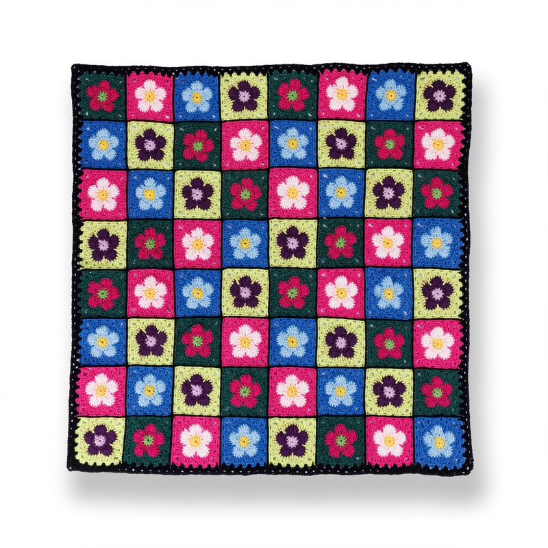 Red Heart Crochet Flower Bed Blanket