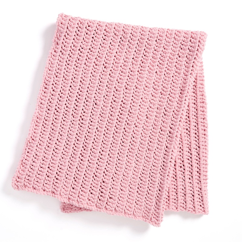 Bernat Beginner Eyelet Bliss Knit Blanket