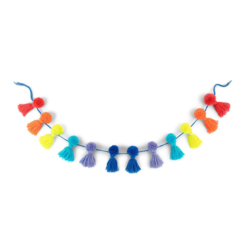 Red Heart Bright Pom and Tassel Garland