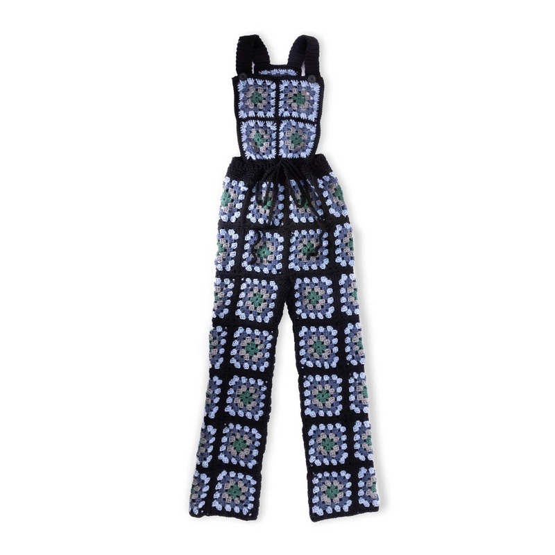 Red Heart Crochet Granny Square Overalls